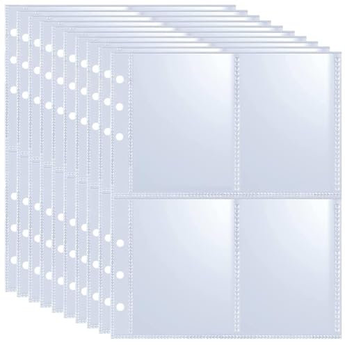 CRASPIRE 25 Pack 100 Pockets A5 Binder Sleeves 3.66x2.71” Trading Card Sleeves Ultra-Clear Kpop Photocard Sheets One-Sided 4 Pocket Photo Pages Top Loading Photo Sheet Protector for Photos