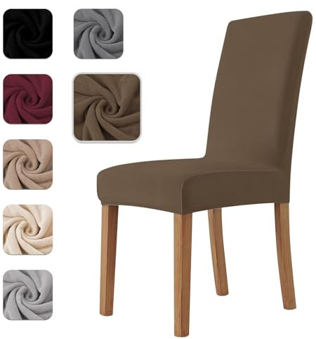 Homebliss Stuhlhussen 6er Set Stretch,Stuhlhussen Schwingstühle Elastisch für Esszimmer- und Küchenstühle, Stuhlbezug Sehr Weich Bequem Kratzfest Taubengrau
