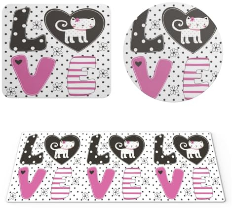 EHOMERY Tapis de Souris de Jeu Mouse Pad 3D Dessin animé pour Enfants Tapis de Souris Motif Tapis de Clavier One Piece - 3 Pack [30x80 cm, 20x24 cm and Dia 20 cm]