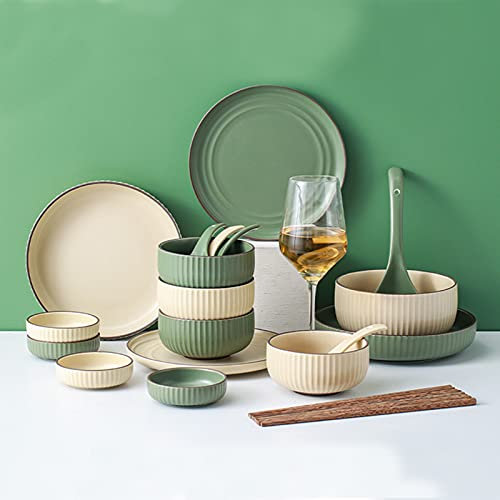 Juego De Vajilla De 22 Piezas Juego De Vajilla De Cerámica Azul Caqui Servicio para 4 Personas Vajillas Completas Baratas