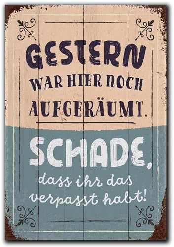 LANOLU Kühlschrankmagnete lustig- Aufgeräumt, schade- lustige Magnete mit Sprüchen und witzigen Motiven 8x5,5cm