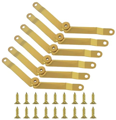 6 bisagras plegables de color dorado de lujo, bisagras decorativas, soportes para muebles y cajas ornamentales