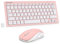 TECKNET Mini Wireless Keyboard and Mouse Set, 2.4G Cordless USB Keyboard and Silent Mouse Comb with Nano USB Receiver, 12 Multimedia Shortcuts for Computer, PC, Laptop, Desktop, Pink