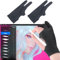 Drawing Glove Palm Rejection (Black 2Pcs,Free Size) Right & Left Hand Art Glove Compatible for iPad, Graphics Tablet,Touch Screen Laptop, Digital Art Accessory