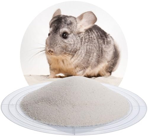 Schicker Mineral Chinchillasand weiß 0,1-0,3 mm Badesand hochrein, samtweich, Fellpflege, gerundeter Sand, mehrfach gewaschen und gesiebt, keimfrei, geeignet für viele Kleintiere (10 kg)