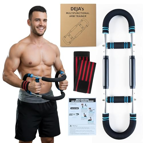 DEJA's Twister Arm Trainer, Adjustable Chest Workout Equipment, Arm Exercise Equipment, Chest Trainer for Men, Shoulders and Forearms Muscle Training Fitness Equipment with Wrist Wraps