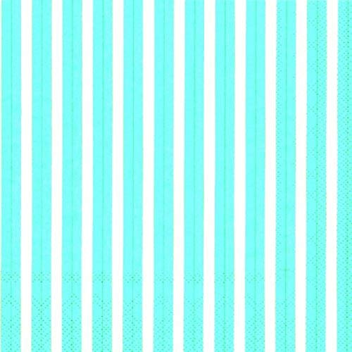 Light Blue White Stripes Paper 3 ply Napkins 33 cm Square 20 in a Pack