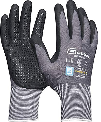 Arbeitshandschuh MULTI-FLEX | Größe 8 (M) | Nylon Feinstrick mit Nitril Mirkoschaum Beschichtung | 1 Paar