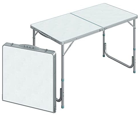 HOMCOM Table de Camping Reception Pliante Portable Pique-Nique Buffet en Aluminium