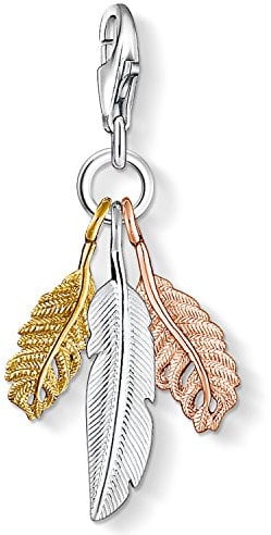 Thomas Sabo Damen Charm-Anhänger Federn Gelbgold Roségold 925 Sterling Silber 1010-431-12