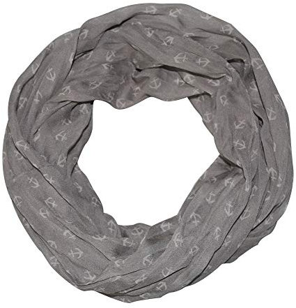 Damen Anker Marine Seide Loop Schal (grau)