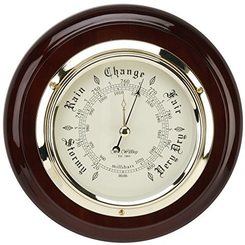 Widdop & Bingham Open Dial Wall Barometer, 22.5cm, Wood