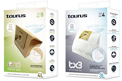Taurus Microfibra TX3 Papel Accesorio Bolsa Aspirador, Polyester, Multicolor