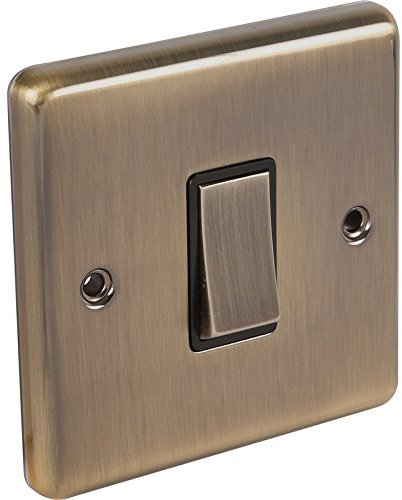 Antique Brass 1Gang Light Switch United Electrical W01AB (Windsor)