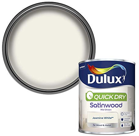 Dulux Quick Dry Satinwood Paint For Wood And Metal - Jasmine White 750 ml