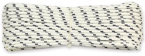 Corderie Italiane 006001706 Treccia mare corda multiuso giardino e fai da te, stabilizzato ai raggi U.V. resistente a intemperie e agenti atmosferici, 5 mm, 30 mt, colore bianco con spia blu