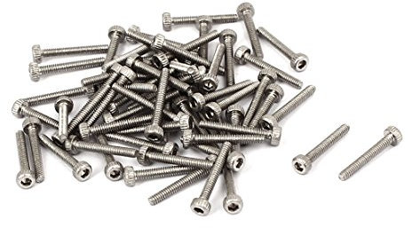 sourcing map 60 Stück M1.4x10mm Zylinderschrauben 0.3mm Pitch 304 Edelstahl Innensechskant Kappe Schraube DIN912