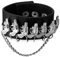JewelryWe Herren Breites Lederarmband Pistole: Gotik Punk Rock Leder Armband Biker Armreif Manschette mit Pistole Gewehr Waffee Kette Druckhnopf Verstellbare Größe Schwarz Silber