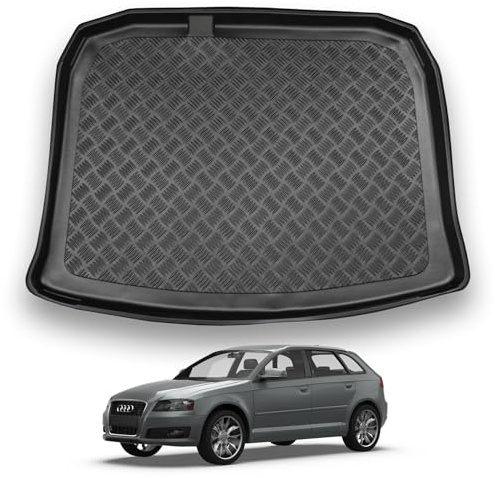 NOMAD Boot Liner Mat for Audi A3 Sport Back 2003-2012 | Tailored PE Car Boot Protector Tray, Waterproof Raised Edge Trunk Mat, Easy Clean Cargo Floor Liner