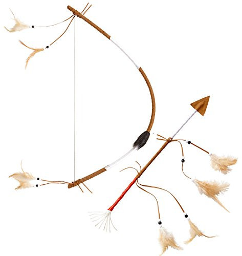 Amakando Indianer Pfeilbogen - 60 cm - Bogenschießen Apachen Indianerbogen Sioux Langbogen Indianerin Kostüm Zubehör Indianisches Pfeil und Bogen Set