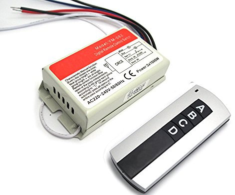 NAMVO Funk-Wandschalter und Fernbedienung 220V Zweiwege, Drei-Stufen-Wireless Switch Digitale Fernbedienung wechseln