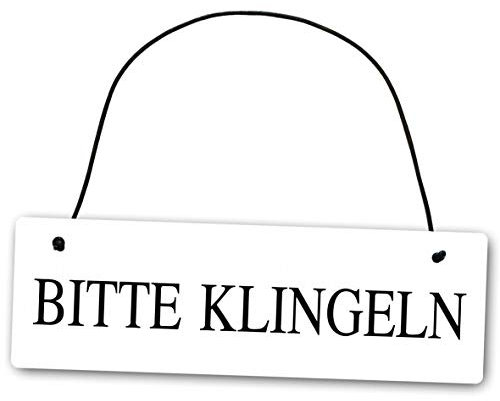 Homeyourself Metallschild Bitte klingeln 25 x 8 cm aus Alu Verbund (Alu, Kunststoff) für In- und Outdoor Deko Schild Dekoschild Wandschild außen und innen