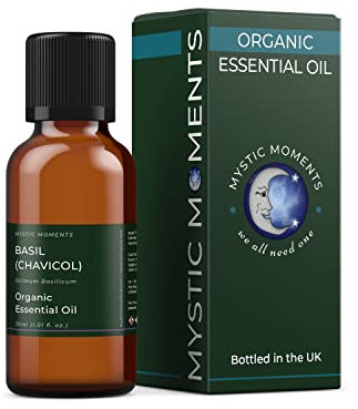Mystic Moments Ätherisches Bio-Basilikum (Chavicol), 30 ml, reines und natürliches Öl für Diffusoren, Aromatherapie und Massagemischungen, vegan, gentechnikfrei