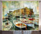 ABAKUHAUS Marino Tenda, Barche a Napoli, Salotto Camera da Letto Tende per Finestra Due Pannelli Set, 280 x 175 cm, Multicolore