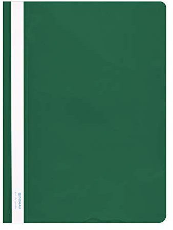 DONAU 1705001PL-06 Plastik Schnellhefter A4 Grün, Sichthefter Kunststoff Strapazierfähigem PVC Hart Glasklares Deckblatt, für Büro und Schule, Fassungsvermögen ca. 200 Blatt | 10er Pack