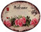 Blechschild Welcome Home Rosen 20 x 25 cm Deko Schild mit Aufdruck Aufschrift