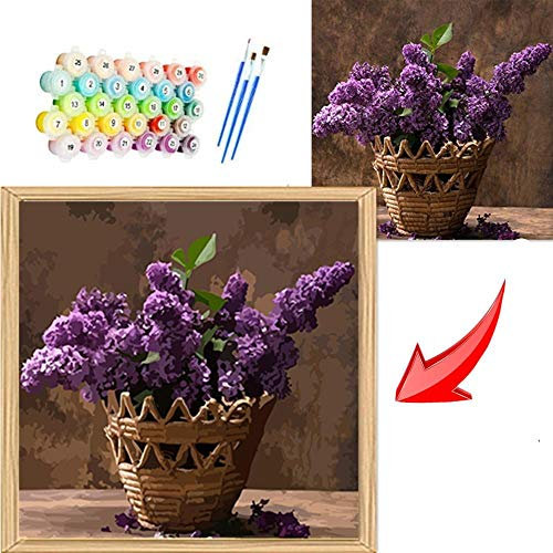 mnbhj Peinture à l'huile personnalisée ，Kit de Peinture personnalisée par numéro,Couleur personnalisée par numéro, Peinture de Bricolage Peinture sur Toile pour Enfants Adulte（40 * 50CM，avec Cadre）