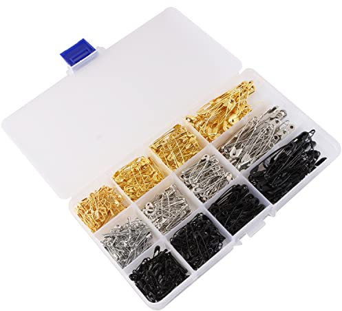 Sicherheitsnadeln Metall 540 Stück sicherheitsnadeln Set in 4 Größen DIY Sicherheitsnadeln zum Nähen und zum Basteln Tag Pins Marker (19,22,28,38mm)