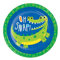 Creative Converting PC350511 Alligator Birthday Party Paper Dinner Plates, Bright Green, Blue, and Yellow