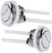 38mm Toilet Flush Button Replacement - 2 Pack Flushing Dual Rod Chrome Push Cistern Standard Part for Bathroom Toilet Repair