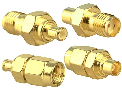 TUOLNK SMA zu MCX HF Steckverbinder Kit SMA zu MCX Adapter Konverter für WLAN Antenne/Radio/Netzwerke/WLAN Router/GPS/Telekommunikation SMA Steckverbinder Kit 4er Pack