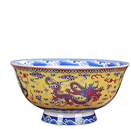 LOOPIG Bols en céramique Jingdezhen de 15,2 cm - Motif dragon chinois - Bol à ramen - Bols à soupe et riz