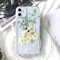 Tybiky iPhone SE 2020/7/8 Case Real Flowers Mobile Phone Case Transparent Rubber Crystal Protective Case Handmade Colourful Dried Flower Art Case Cover for Apple iPhone 8 Six White Flowers