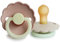FRIGG Daisy Night Schnuller 2 Packung | Latex Schnuller | BPA-Frei | Hergestellt in Dänemark | Symmetrischer Sauger in Kirschform (Blush Night/Cream Night, Größe 1 (0-6 Monate))