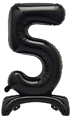 Unique Party 13785 - Riesen Stehen Nummer 5 Ballon - 76 cm - Schwarz