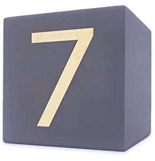 Holz Buchstaben-Würfel 5x5 cm - Weiß, Grau, Schwarz - A bis Z - Baustein/Bauklotz Dekoration für Wohnzimmer/Bad - Groß Wand Buchstabe Home Deko Holzklotz Buchstabenwürfel Kopper-24 - Buchstabe 7