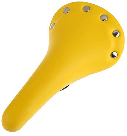 Klassischer Fahrradsattel mit Nieten, fester Schaltung, Fahrradsattel (gelb)