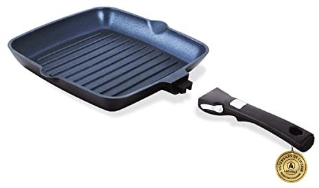 Laguiole - Grill 28cm amovible noir anti-adhésif Bleu Diamond induction