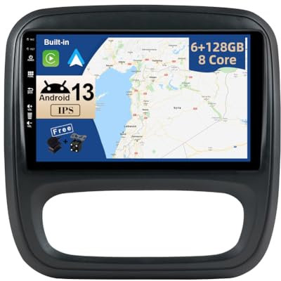 JOYX - 6G+128G - Android 12 IPS Autoradio Passt für Renault trafic 3 (2014-2021) / Opel Vivaro B (2014-2018) - Kabellos CarPlay/Android Auto/DSP - Kamera & MIC - 9 Zoll 2 Din - DAB SWC WiFi 360-Kamera