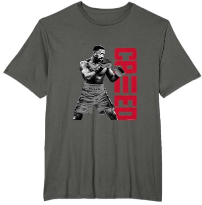 Adonis Creed pose with vertical logo red T-Shirt
