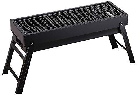 ADITAM KANBUN BBQ Grill Klappbarer tragbarer Holzkohle-Camping-Picknick-Brenner Faltbarer Holzkohle-Camping-Grillofen Double the Comfort