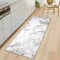 LYFDN Küchenläufer Grauer Marmor Küchenteppich Wasserdicht rutschfest, Teppich Läufer Küchenmatte für Küche Flur Wohnzimmer Schlafzimmer Badezimmer 60 x 180cm