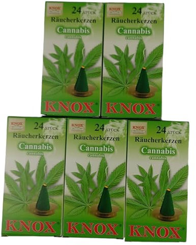 Vorteilspack 5 x Cannabis-RÄUCHERKERZEN (pro Schachtel 24 Räucherkegel)