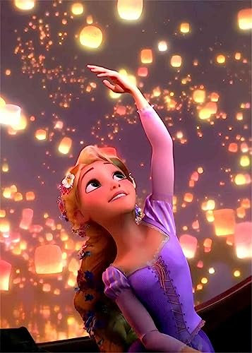 WHYCJXWL Rapunzel - Kits de arte de diamantes para adultos y niños, pintura de diamantes de imitación redondos con diamantes de imitación 5D (12 x 16 pulgadas)