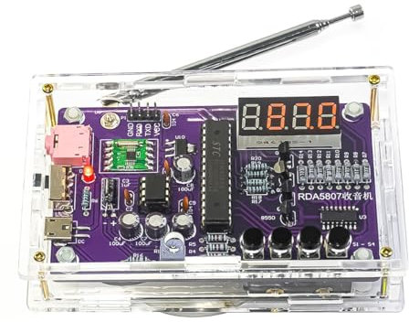 Hsthe Sea Electronic FM Radio FM 87-108MHz Portable DIY 2 Power Mode with Headphone Jack Digital Kit