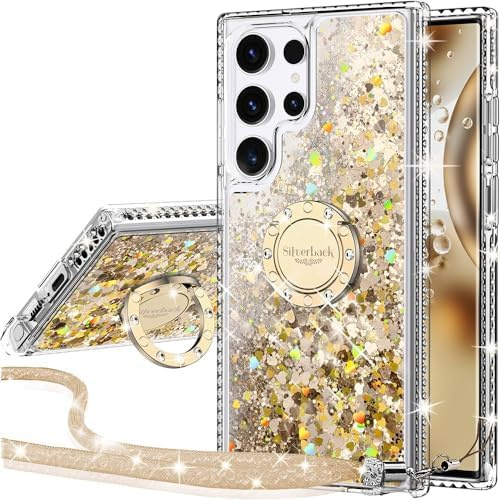 Miss Arts für Samsung Galaxy S24 Ultra Hülle, Glitzer Handyhülle mit Ring